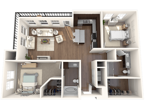 Centro Apartments Beulah Red B5 Floor Plan